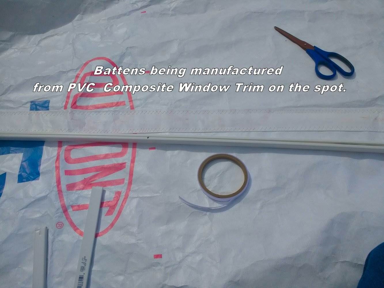 MIA TRIKE A SAIL FULL SCALE STEEL AND TYVEK  BATTENS