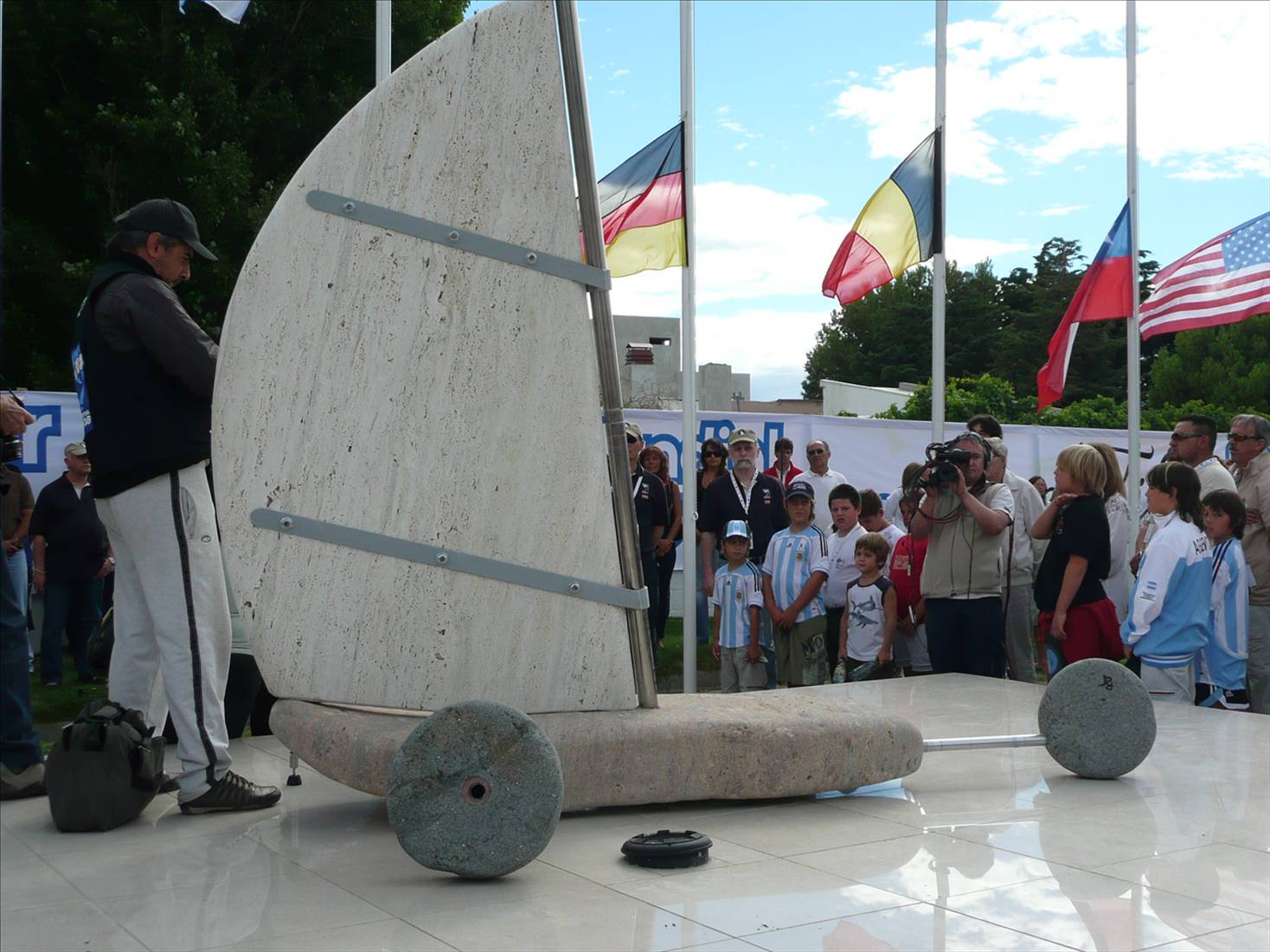 Stone land yacht monument