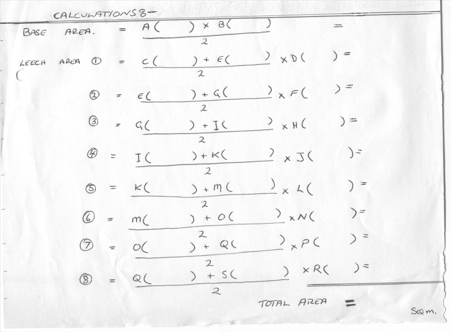 Sail Measure Sheet 