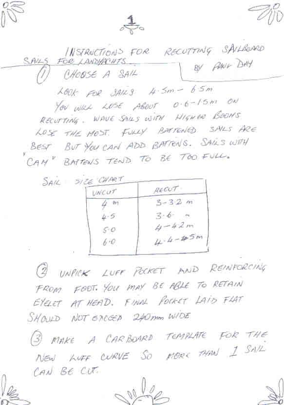 How I recut sailboard sails for landyachts