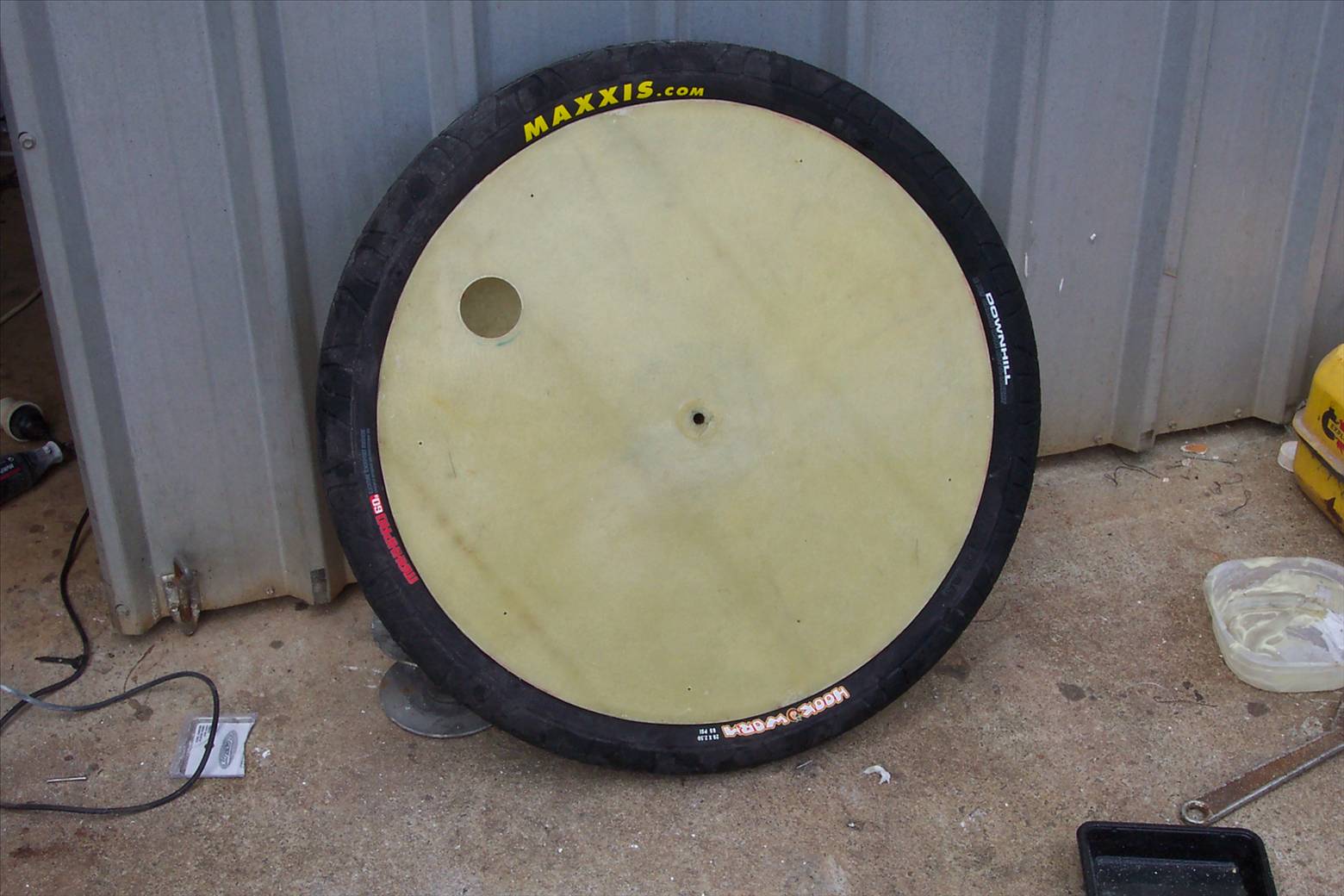 completed rim with tyre fitted