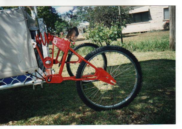 A homemade self made rear suspension