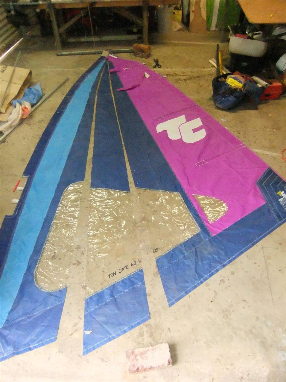 recutting 10cate sail for landyachts