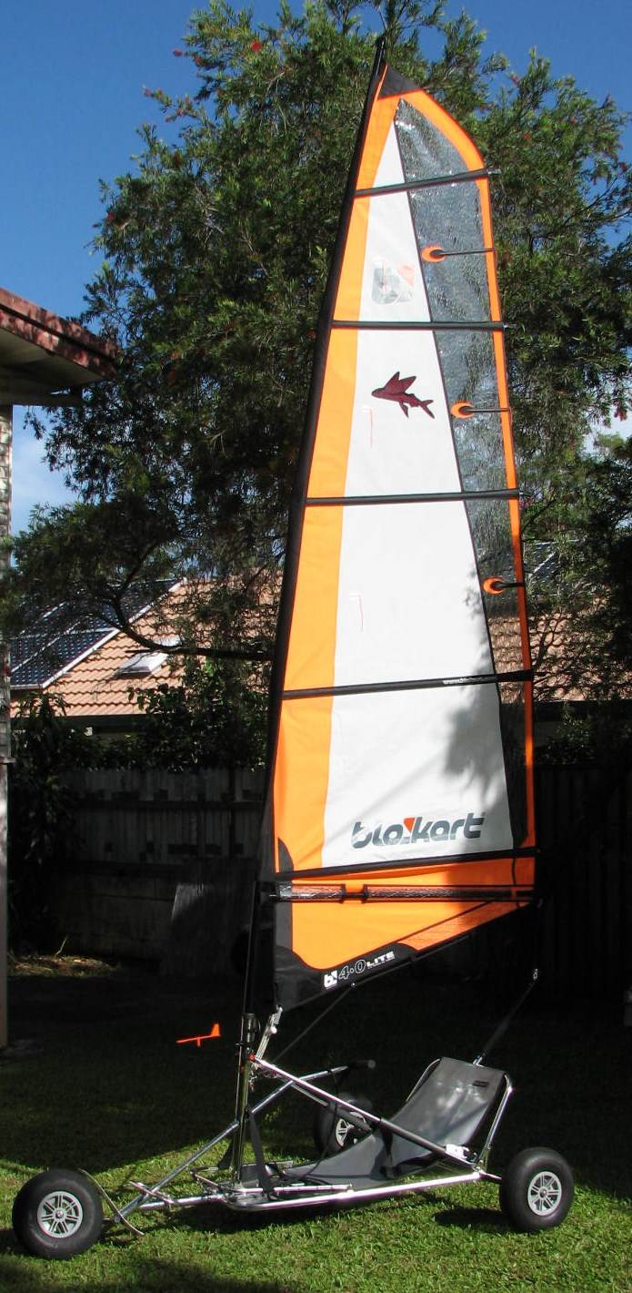 My new 4m Orange sail with 'Flying Fish' emblem