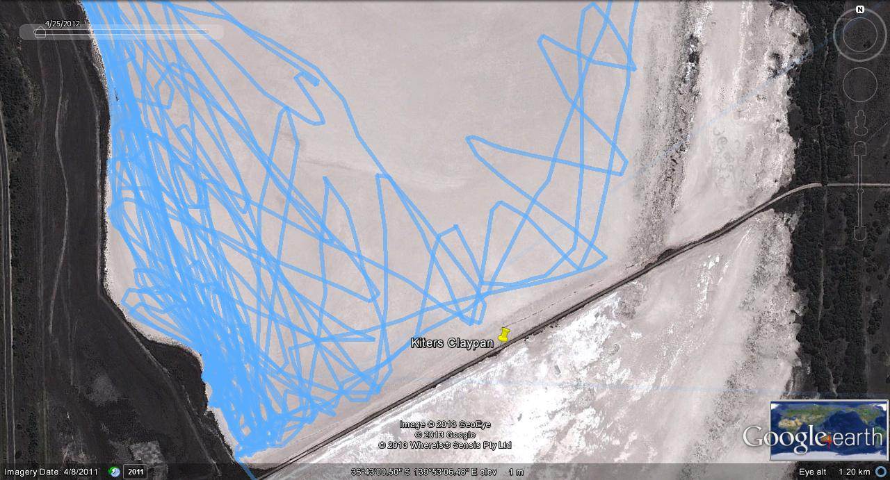 land sailing GPS tracks