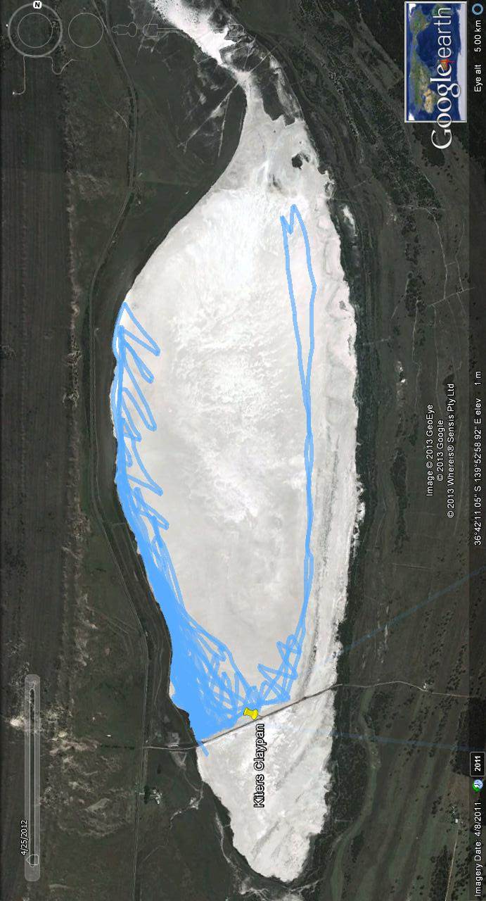 land sailing GPS tracks