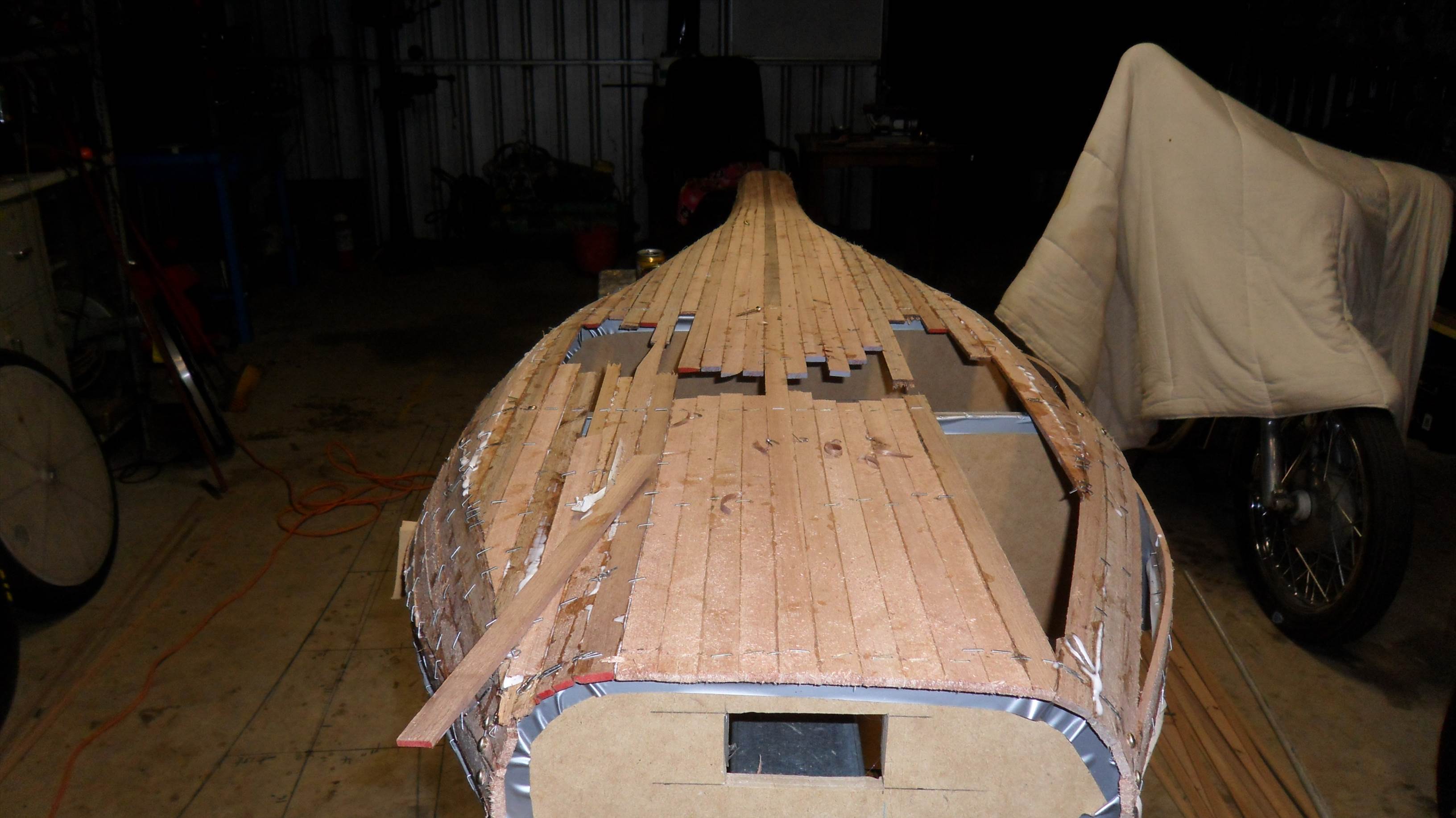 stripping top of hull