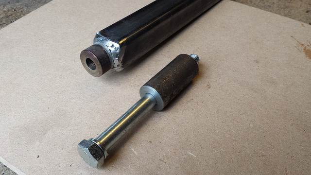 axle stub with nut welded