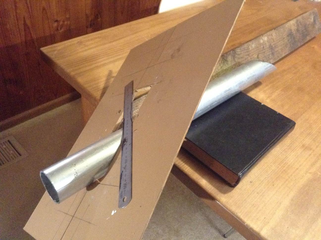 Cut spine at 60 degrees