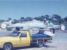  Transporting Land Yacht across the causway at Kabalda