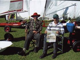 Ross & Kym assisting in the 4WD show display of Land Yachts
