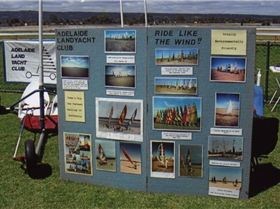 The Display board of the events of past history of the Adealaide Land Yacht Club