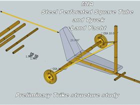 MIA TRIKE A SAIL FULL SCALE STEEL AND TYVEK PRELIMINARY CAD STUDY