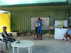 paul day accepting winners trophy in his usual manner