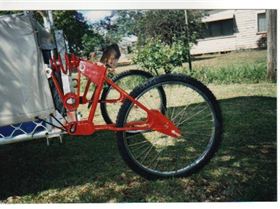 A homemade self made rear suspension