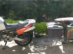 '99 Honda Varadero as tow vehicle for Blokart trailer