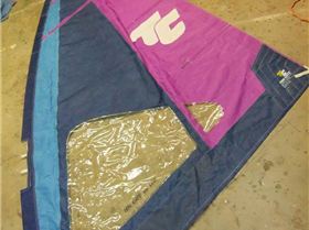 recutting windsurfer sails for a landyacht