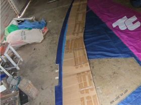 recutting windsurfer sails for a landyacht
