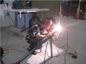 Do not look directly at the weld!