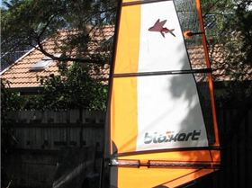 My new 3m Orange sail with 'Flying Fish' emblem