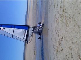 Rossco cooling off after smoking around Shallow Inlet