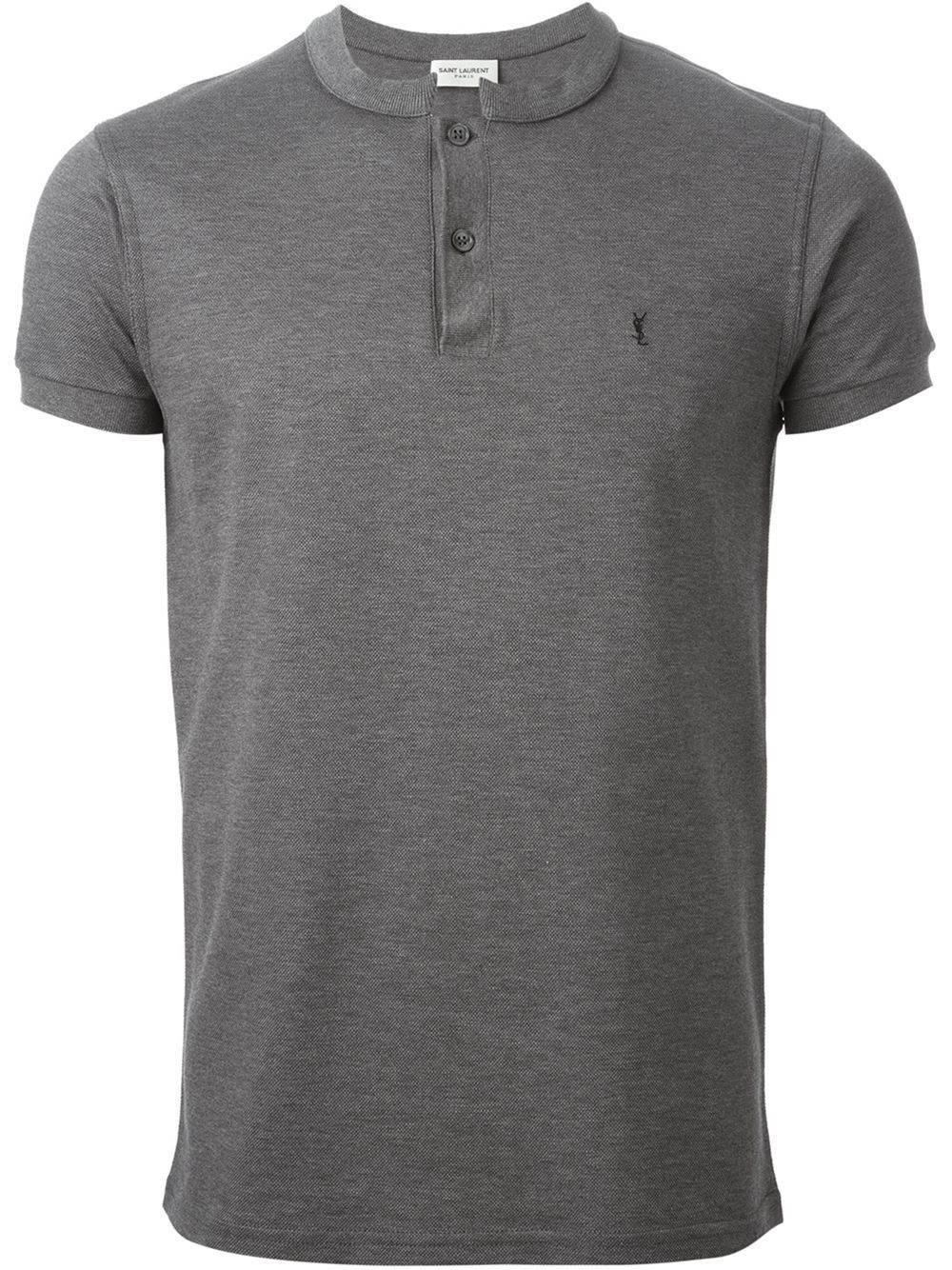saint-laurent-gray-band-collar-polo-shirt