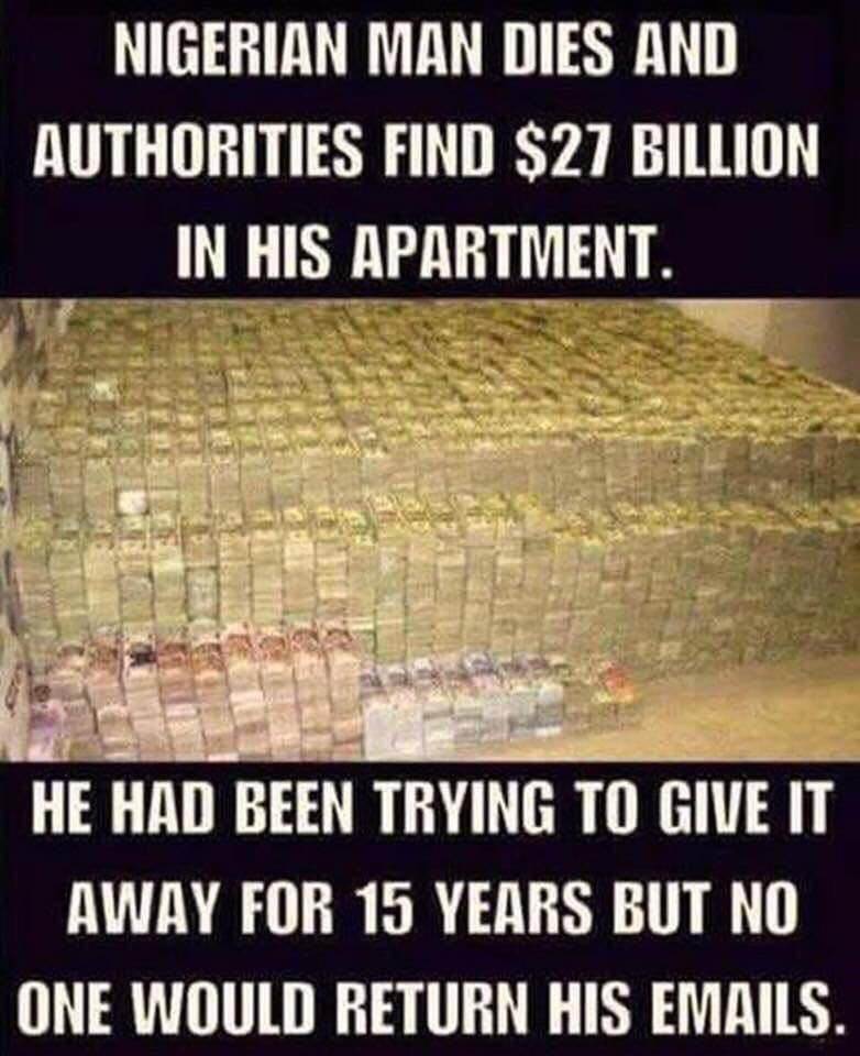 nigerian scam dies