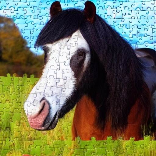 67754439-jigsaw puzzle, featuring a photo of a obnoxious looking, but otherwise kind-hearted shire h