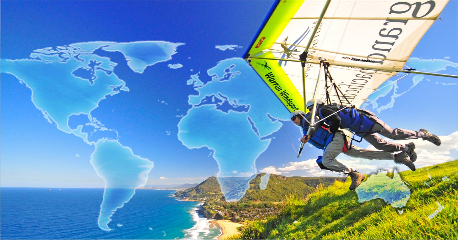 Launching tandem from Bald Hill