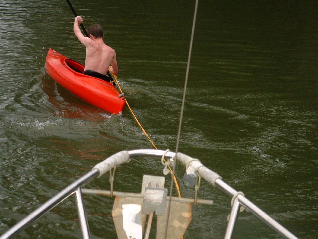 21 Georgia Rob kayaking towing boat storm July 2005