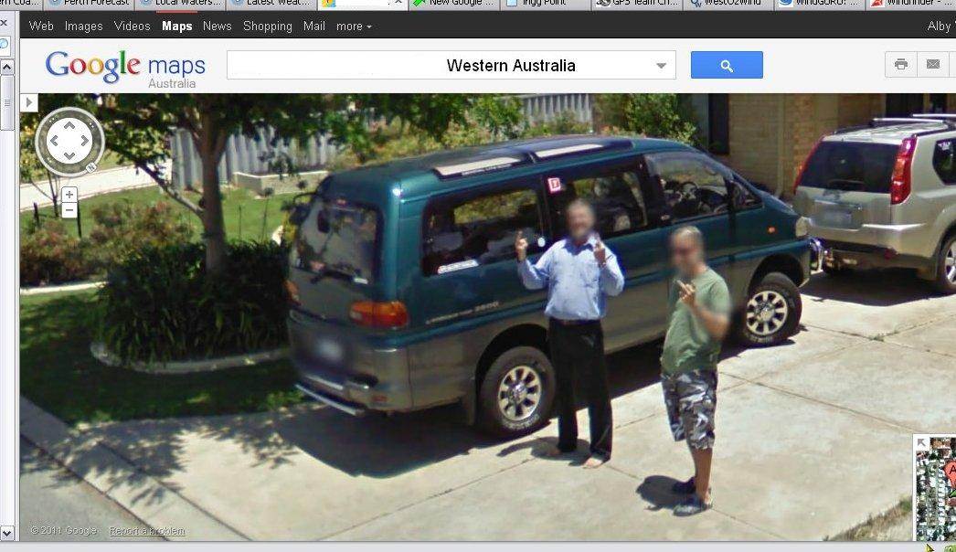 Elmo and Pepe on Google Street View