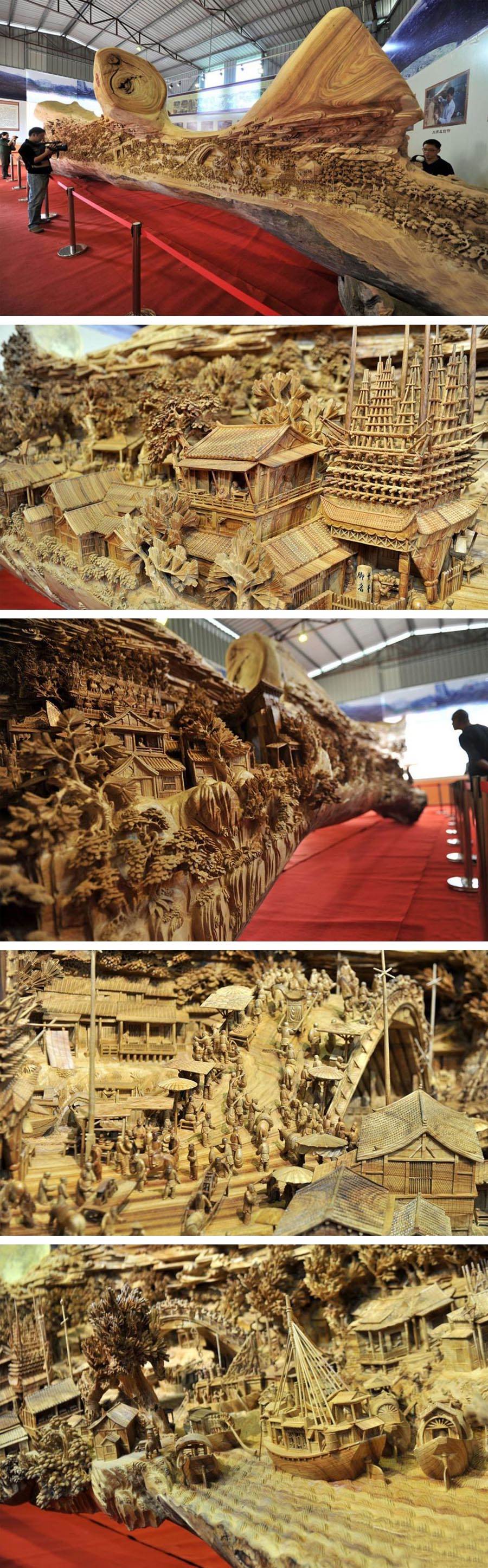 wood carving from single tree
