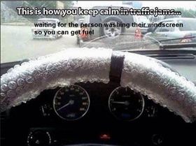 Bubblewrap steering wheel