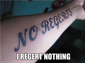 No regerts...
