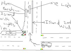 very rough drawing of incident