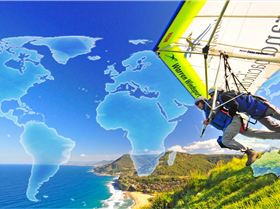 Launching tandem from Bald Hill