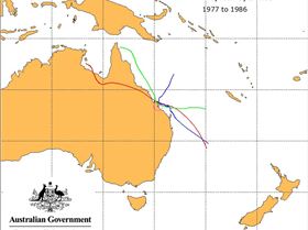 Cyclones within 100km of Yeppoon 1977-1987