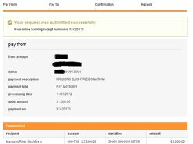 MR Lions Bushfire Donation