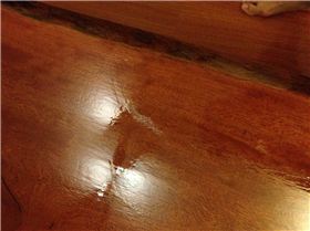 Spot 1 that I laid thickened varnish that I tried to sand and then revarnish