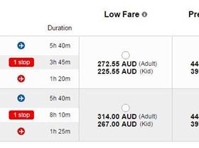 Flight costs difference