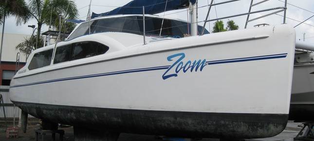 Boat Pinstripe and Vinyl Lettering