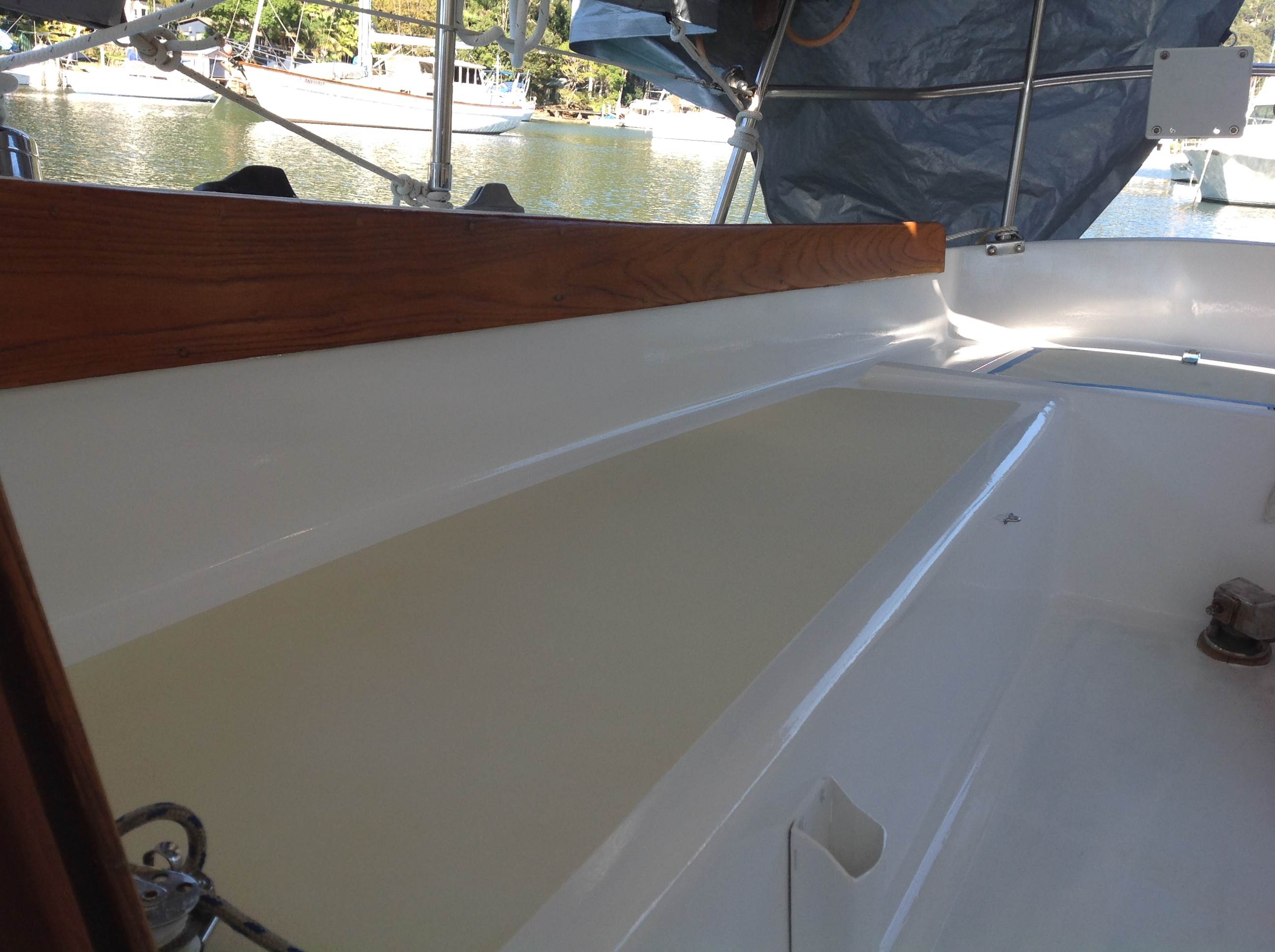 Cockpit under tarp & finished