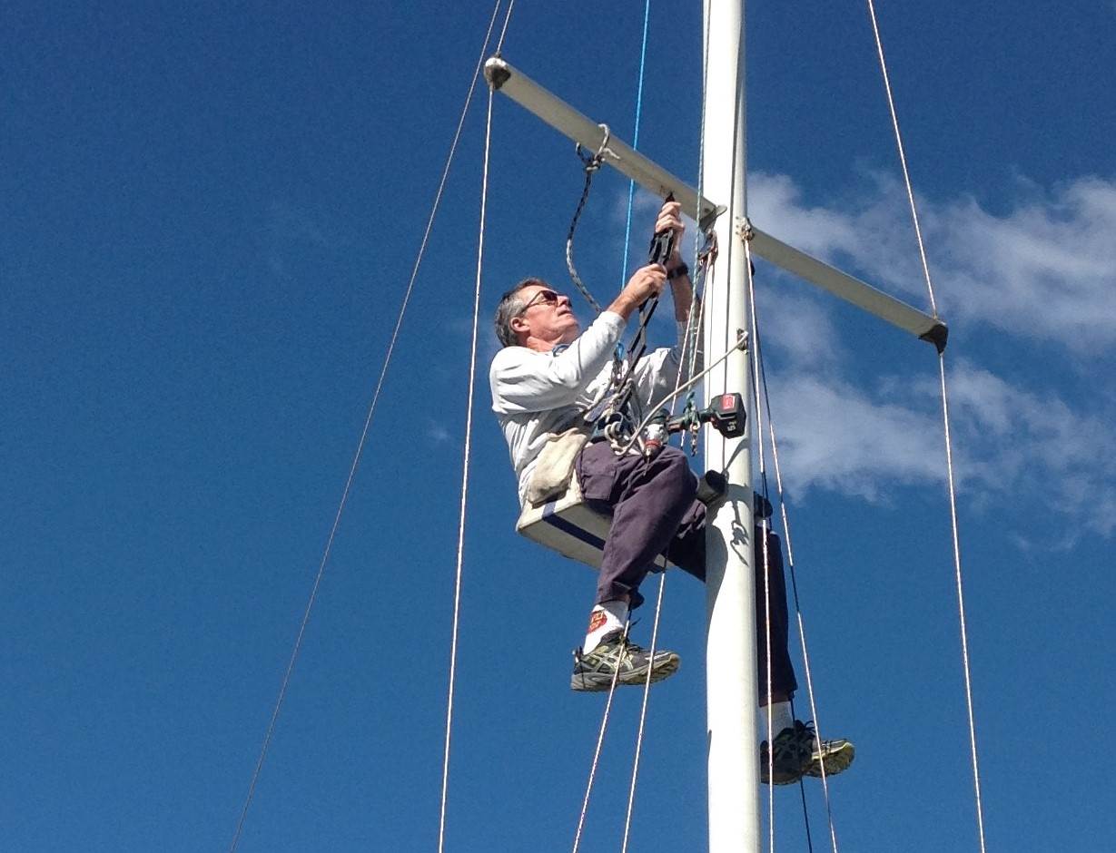 Phil; the Rigger' up the mast