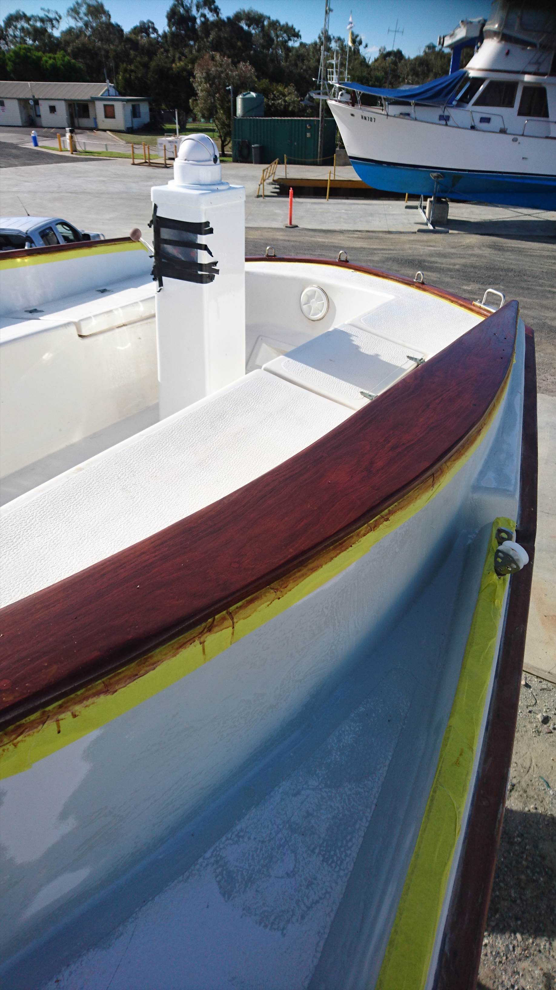 Thursday sanding the teak 012