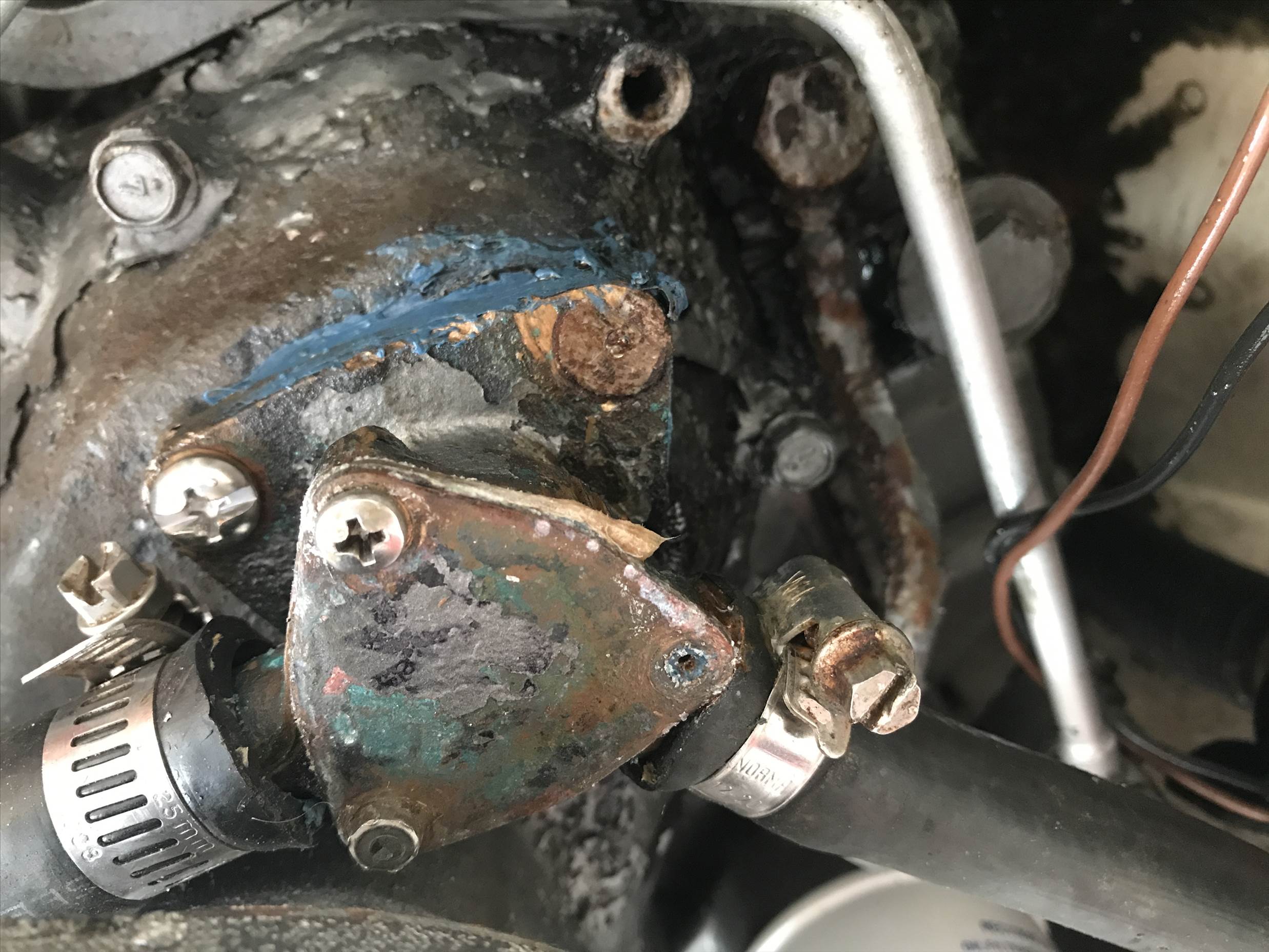Raw water pump stuck