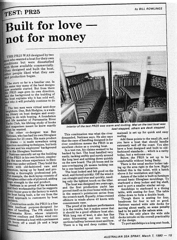 PR25 review March 1980 Sea Spray page 1
