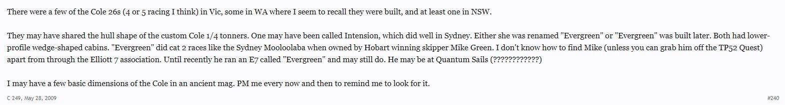 Evergreen Cole 26 qrter tonner