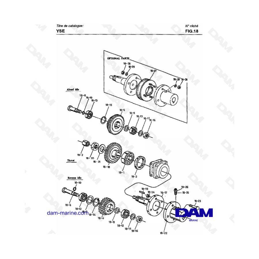 yanmar-yse8-yse12-embrague-eje-de-empuje-eje-de-engranaje-loco
