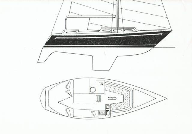 Adams 31 plan top and side view