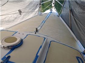Fore deck taped up